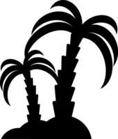 Palm tree with wave clipart isolated. Stencil vector