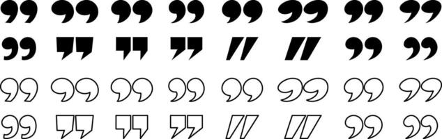 Quotes set icon isolated. Quotation mark. Sign collection vector