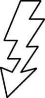 Doodle lightning Thunder charging power for electricity vector