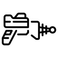 A black and white icon of a gun vector