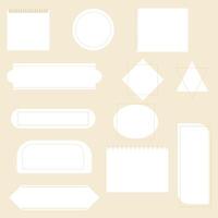 collection of blank label shapes and calendar frames for design template vector