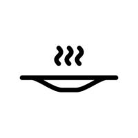 Minimalist Black Icon of a Hot Soup Bowl with Wavy Steam Lines vector