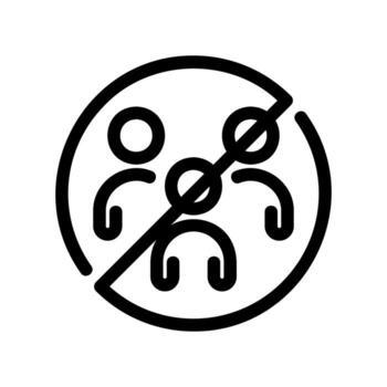 Prohibition icon indicating no gatherings or avoiding crowded places vector