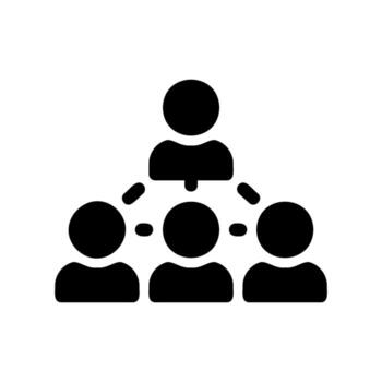 Organizational hierarchy chart showing a structured team pyramid vector