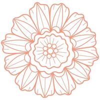 Orange flower pattern hand drawn for adult coloring book vector