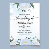 Wedding invitation for David and Kate vector