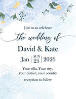 Wedding invitation for David and Kate vector
