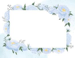 Blue floral frame with empty space vector