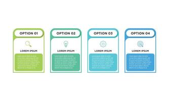 Four colorful rounded elements. Concept of 4 successive steps of business project development process. Minimal infographic design template. Modern flat illustration for data visualization. vector