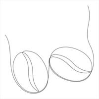 Continuous single line art drawing of Coffee Beans minimalist illustration vector