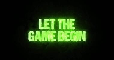 Let The Game Begin Green Neon Cyberpunk Text Animation video