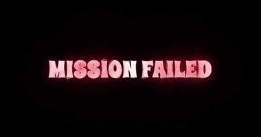 Mission Failed Red Neon Text Animation Cyberpunk Background video