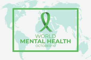 World Mental Health Awareness on October 10. vector