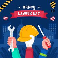 Happy Labour Day illustration with tools vector