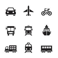 A clean line icon set representing logistics services vector