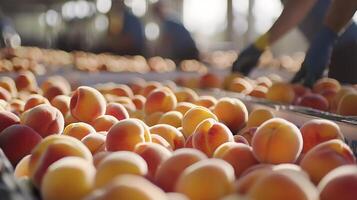 Harvesting Ripe Peaches A Fresh Look at Orchard Work. photo