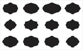 Ornamental Badge and Label Shape Set vector