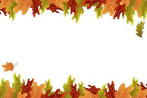 autumn border oak leaf for autumn season vector