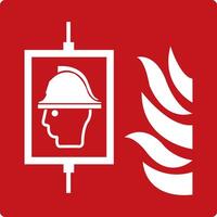 Fire lift sign. Red sign. Designation of the location of the lift for use by firefighters during fire extinguishing and rescue operations. The lift is protected from fire, water and smoke. vector