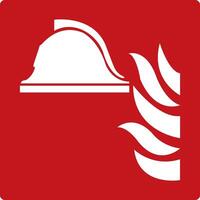 Firefighting equipment set. Red sign. Storage place for essential fire extinguishing equipment collected in one place. Firefighting inventory. vector