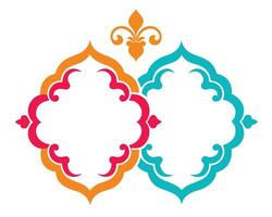 Decorative islamic style design elements in vibrant colors for graphic design projects vector
