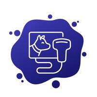 ultrasound for dogs icon, line vector