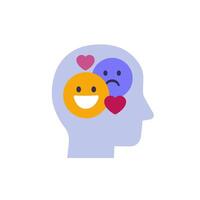 emotional intelligence icon with a head vector
