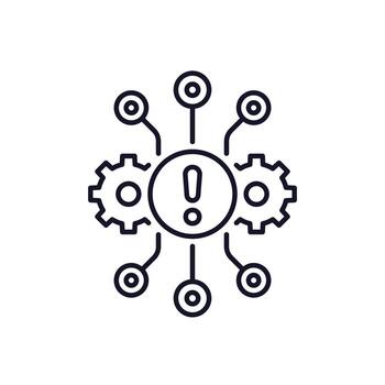 system error icon in line style vector