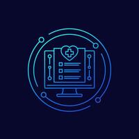 online medical test icon, linear design vector