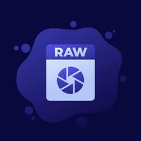 raw file icon, camera image format, design vector
