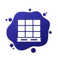 pallet and boxes icon for web vector