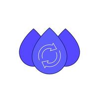reuse water icon with outline, vector