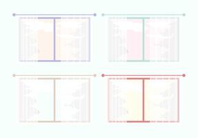 Cartoon Color Different Types Window in Living Room Set. vector