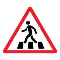 zebra crossing sign flat icon vector
