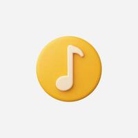 A bright yellow circular music note icon on a clean background. vector