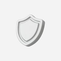 A minimalistic white shield icon representing security and protection. vector