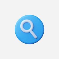 Blue search icon with a minimalist style and clean design. vector