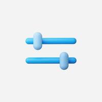 A pair of blue sliders used for digital control adjustments. vector