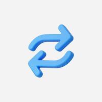A modern blue refresh icon representing circular motion. vector