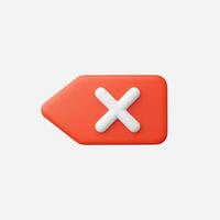 A red tag icon with a white cancel symbol, modern and minimalist style. vector