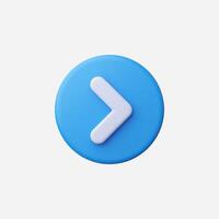 A blue circular button featuring a right-facing arrow for navigation. vector