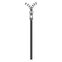 Open Zipper with fastener illustration vector