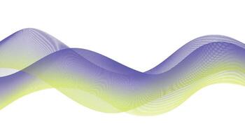 Purple and Yellow Abstract Wave Background. Smooth Gradient Flow Design vector