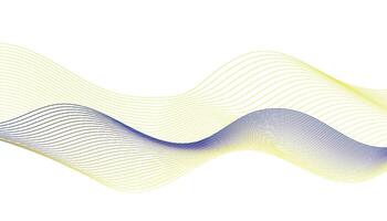 Blue and Yellow Abstract Wave Background. Smooth Gradient Lines on White vector