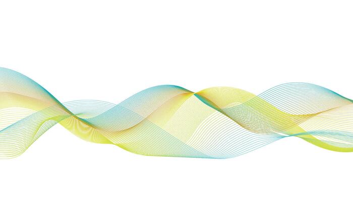 Colorful Abstract Wave Background, Blue Green Yellow Flowing Lines Design