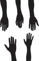 Diverse hands reaching upward and downward vector