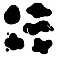 Abstract black organic shapes on a white background minimalist design elements vector