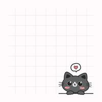 Cartoon cat with a heart above its head vector
