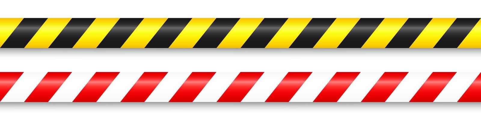 Realistic barricade tape. Police warning line. Danger or hazard stripe. Under construction sign. illustration.