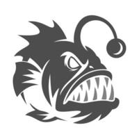 An angry fish with a ball on its head vector